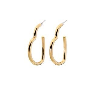 Gold Heart Hoop Dangle Statement Earrings
